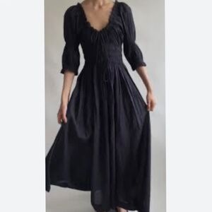 DÔEN  Ischia Dress in Navy - Medium